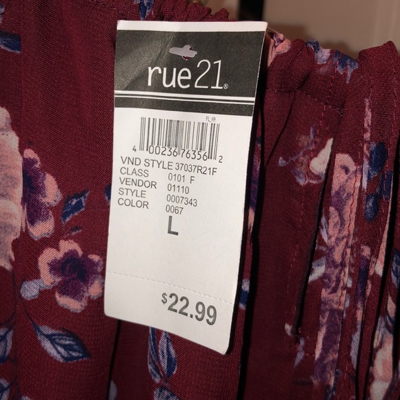 Maroon Rue21 Floral Romper - Picture 3 of 4